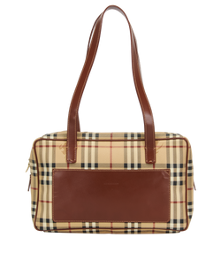 Haymarket Check Tote, Canvas/Leather, Brown, MII, DB, 2*